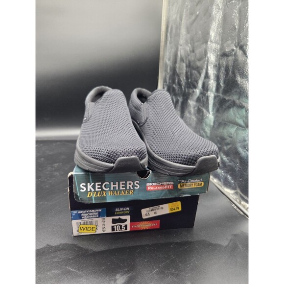 Skechers Men\'s D\'Lux Walker Murlino Black White Size 10.5 Shoe New